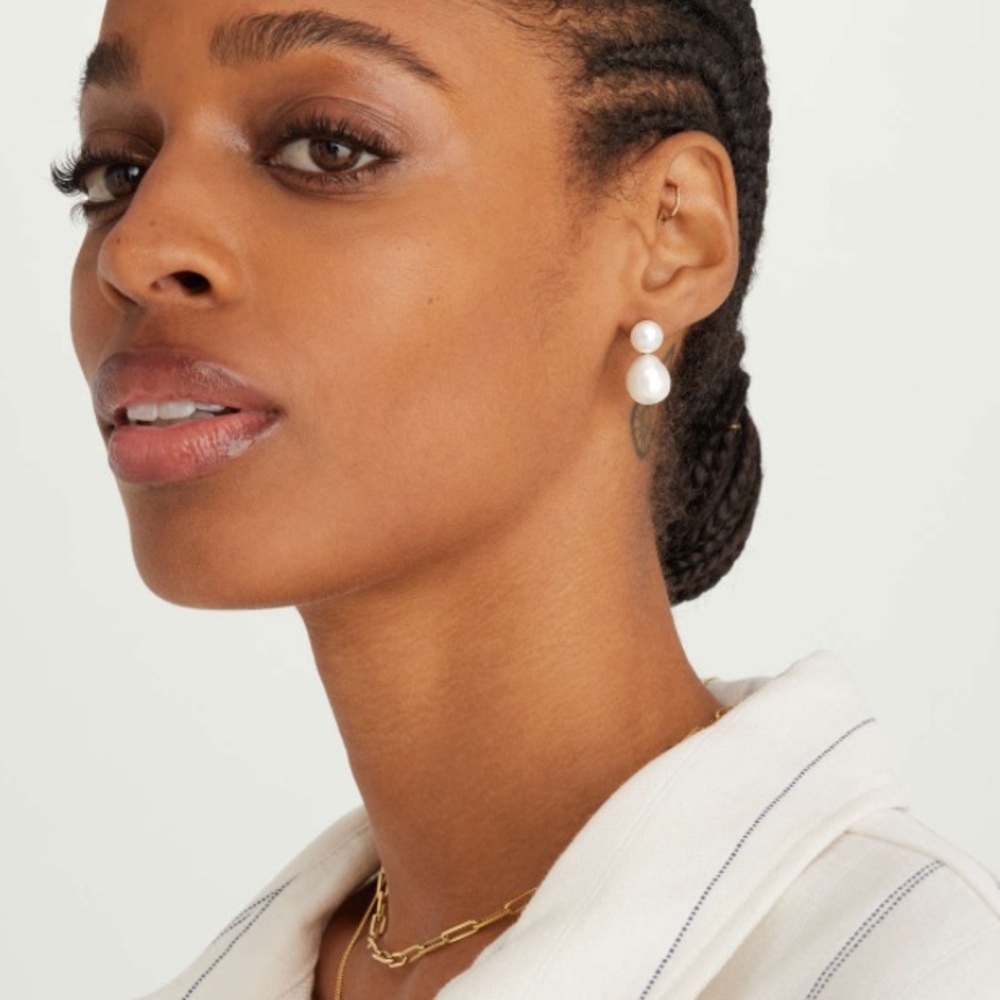 Mejuri Bold Pearl Drop Earrings